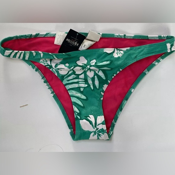 HOLLISTER Green White & Pink Tropical Print 3 Pc Mix/Match Bikini Swim Med NWT - Picture 5 of 5